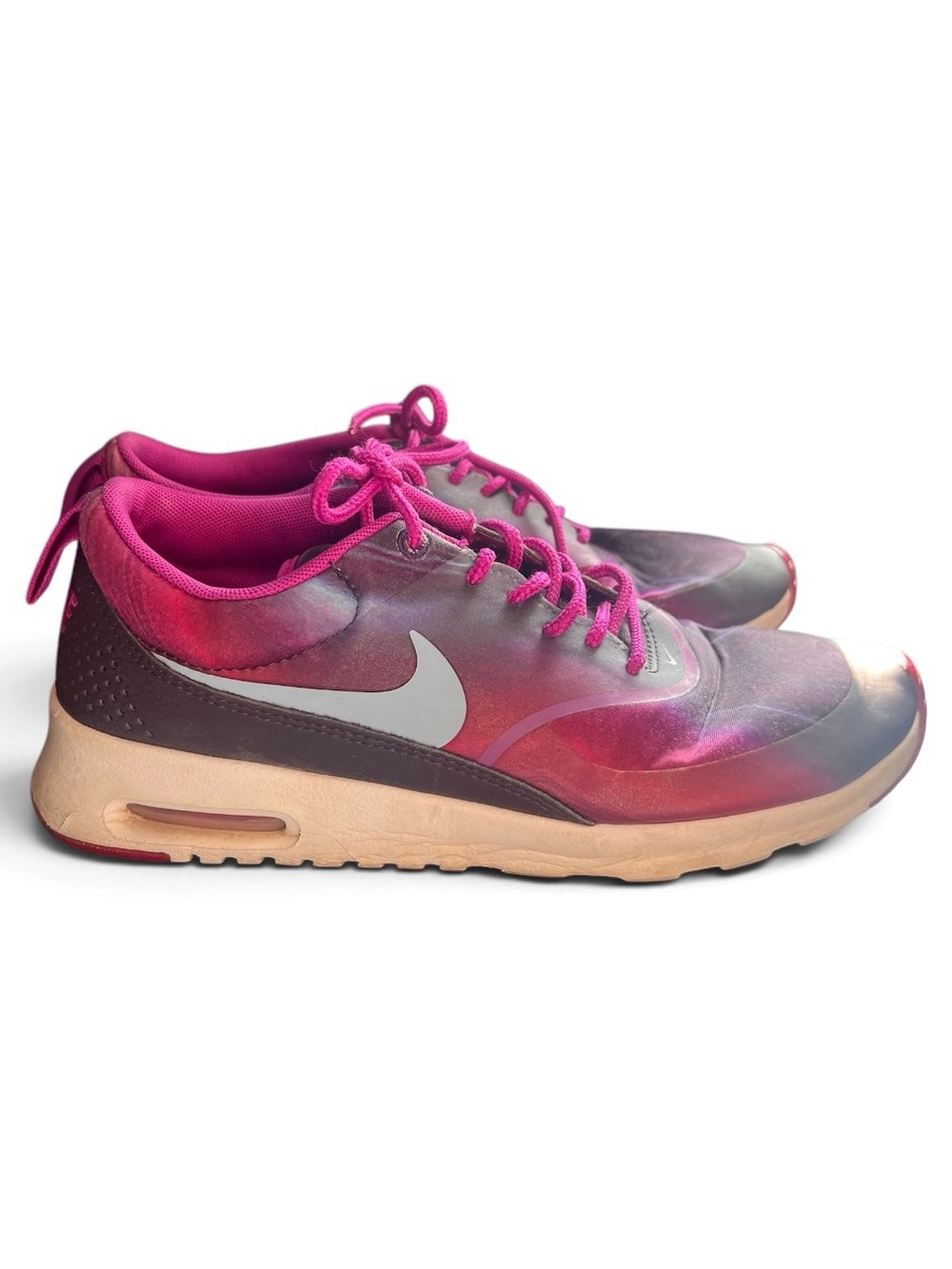 Nike Women's Pink and Purple Gradient Air Max Thea Sneakers Sz 8
